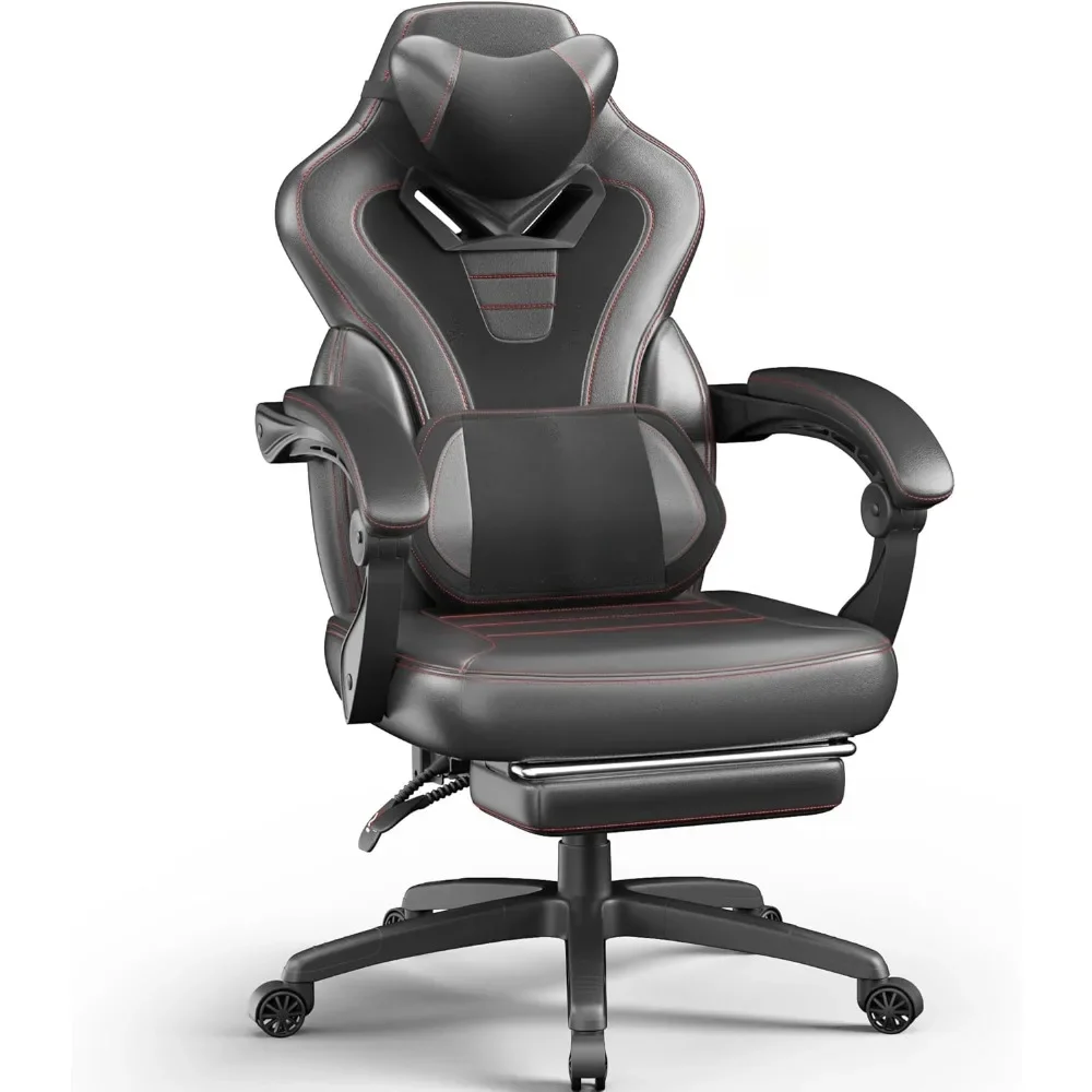 Gaming Chair with Footrest, Big and Tall Gaming Chair for Heavy People, Computer/PC Gamer Chair for Adult with Massage