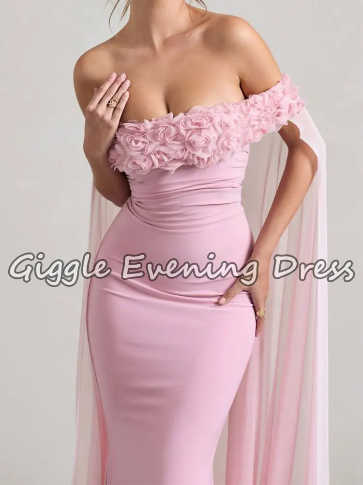 Giggle فساتين الحفلات المسائية العربية بدون أكتاف باللون الوردي بدون حمالات فستان حورية البحر طويل للحفلات الراقصة من Fساتين سهلة مخصصة