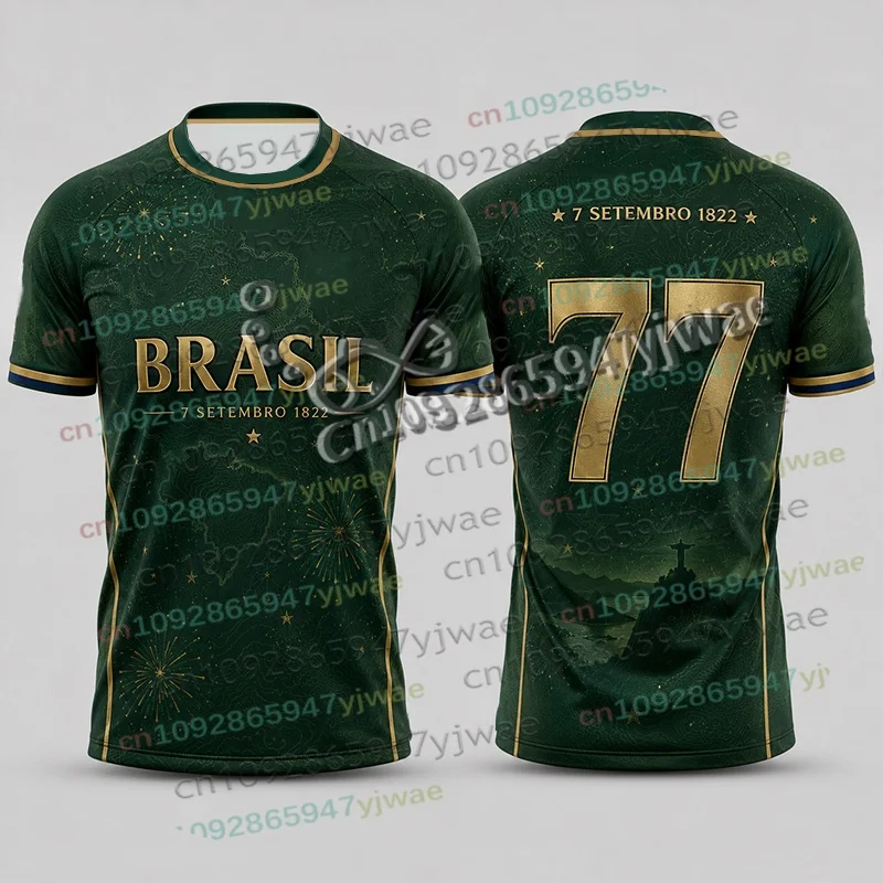 2026 Herren Brasilien Unabhängigkeitstag Fußballtrikot 7. September Patriotisches Fußballshirt Herbstmode Streetwear Damen Herren T-Shirt – Detail 10