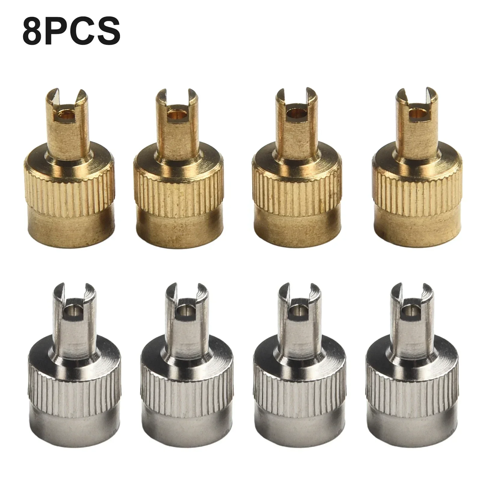 Lightweight Practical High Quality Brand New Tyre Valve Cap Tire Tool Cap 14.9x8.5mm 8 Pieces Accessories Copper Parts