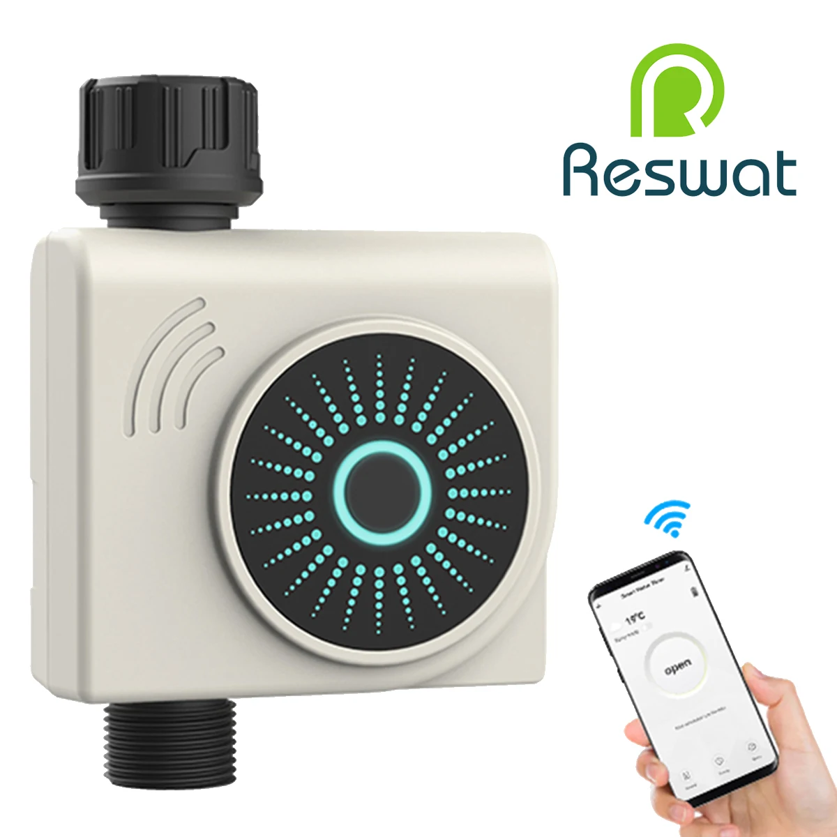 Reswat HCT-611 Wireless Watering Timer TUYA Remote Control Bluetooth Gateway Watering Irrigation Set