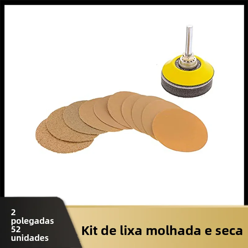2-polegada-ouro-gancho-loop-lixa-kit-52-pecas-variedade-60-1000-grao-com-almofada-de-apoio-de-broca-para-metal-automotivo-para-trabalhar-madeira