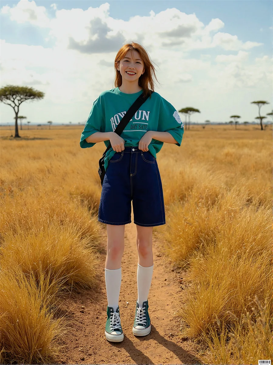 Shorts Dames Denim Stof Mujer Chic Office Lady OL Gordel comfortabel trekkoord geschikt voor thuis veelzijdig American Round