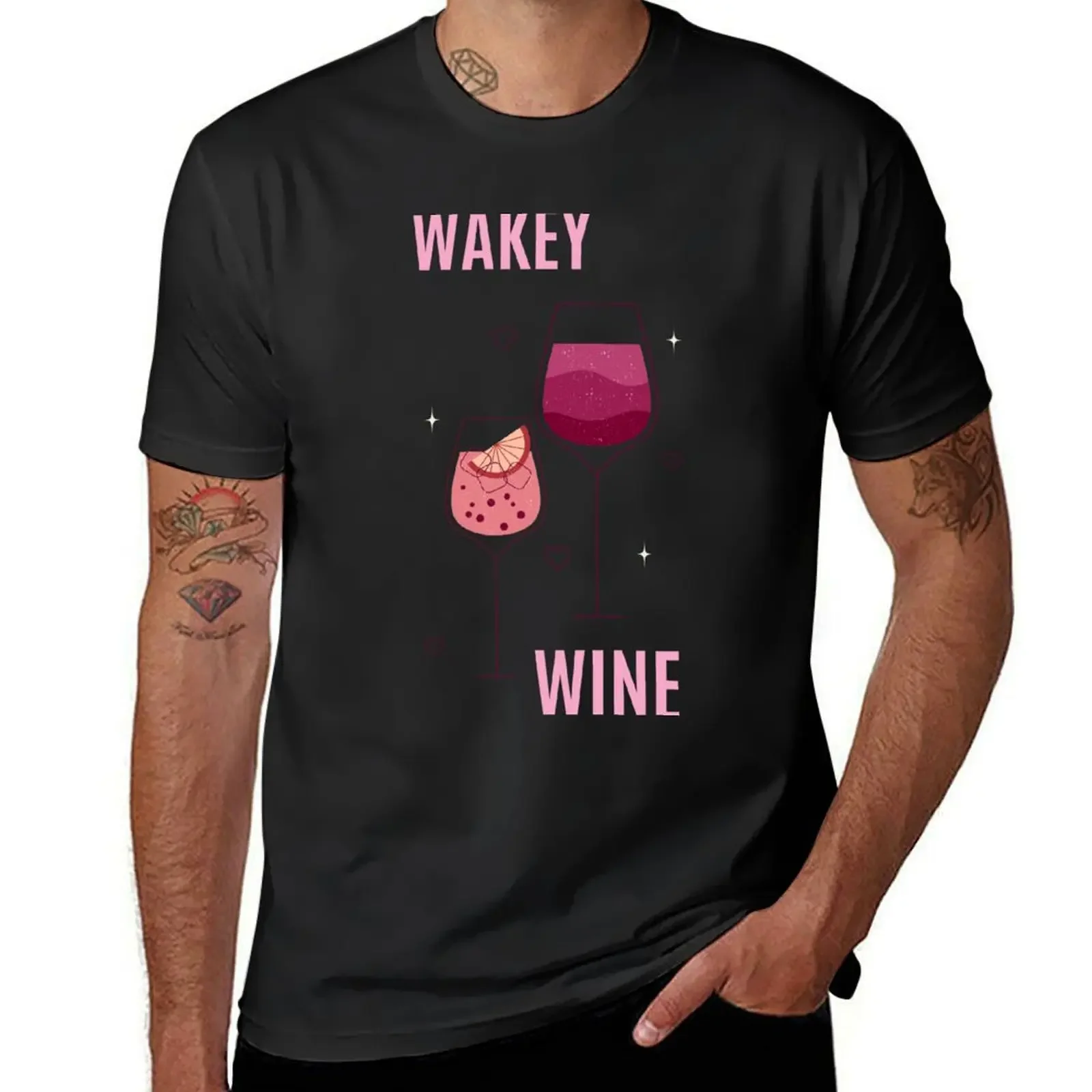 Wakey Wines for drink lover T-Shirt anime sports fans quick drying oversized clothing for men