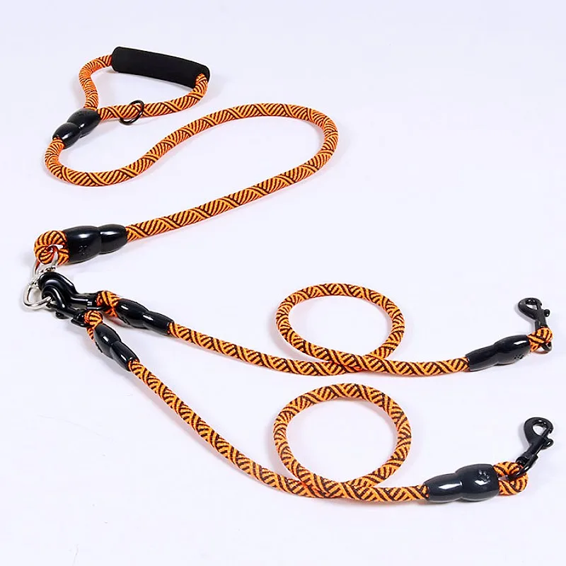 Dog Leash One-drag-three Dogs Leashes Double-head Leash for Dogs Walking Detachable Leashes Soft Handle Dog Chain Pet Products