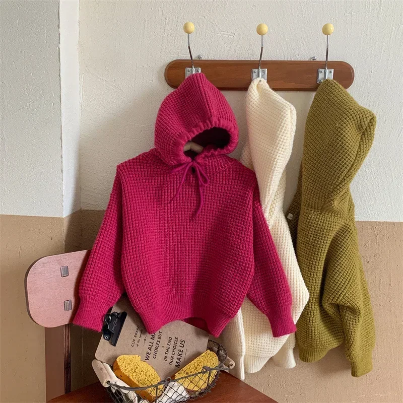 Children Sweater Autumn  and Winter New 2023 Boys and Girls Hoodies Baby Autumn Knitted Top Korean Children Fashion