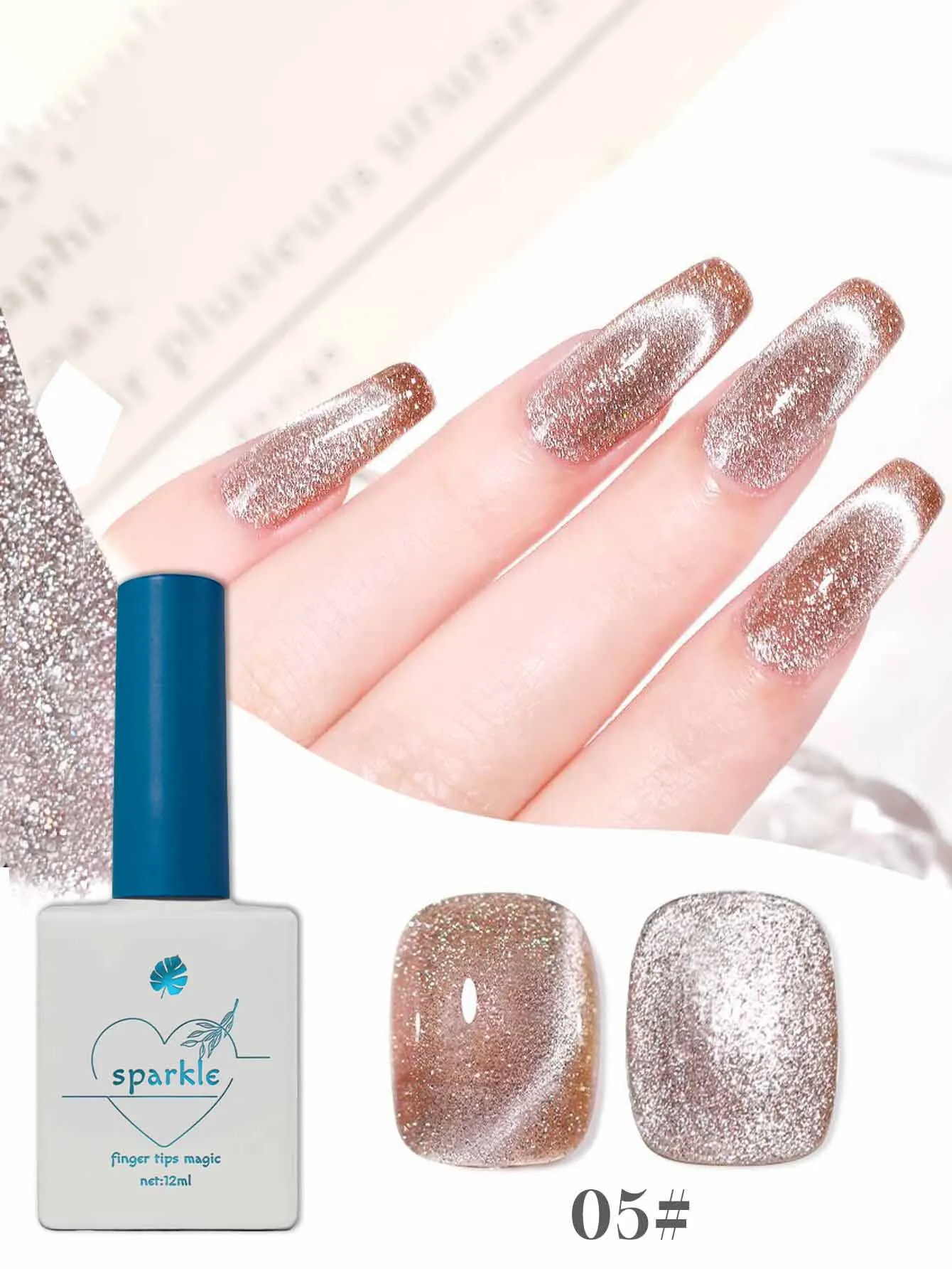 1-9 szt. Luksusowy żelowy lakier do paznokci Cat's Eye - Platinum Shine Nail Art Supplies, 9 odblaskowych kolorów na imprezę na plaży