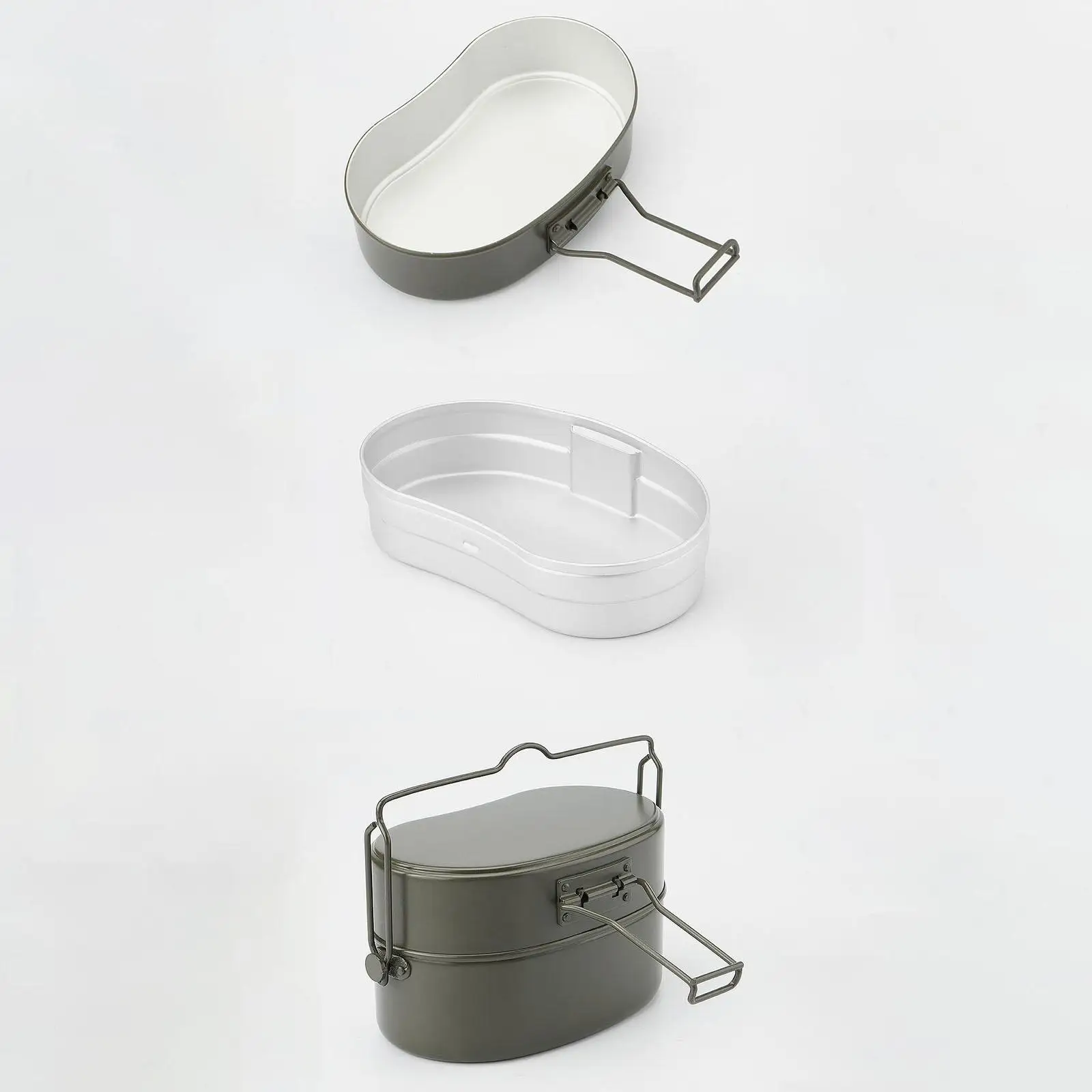 Stackable Lunch Box Outdoor Aluminum Food Container Compact Bento for Camping Hiking Picnic Backpacking