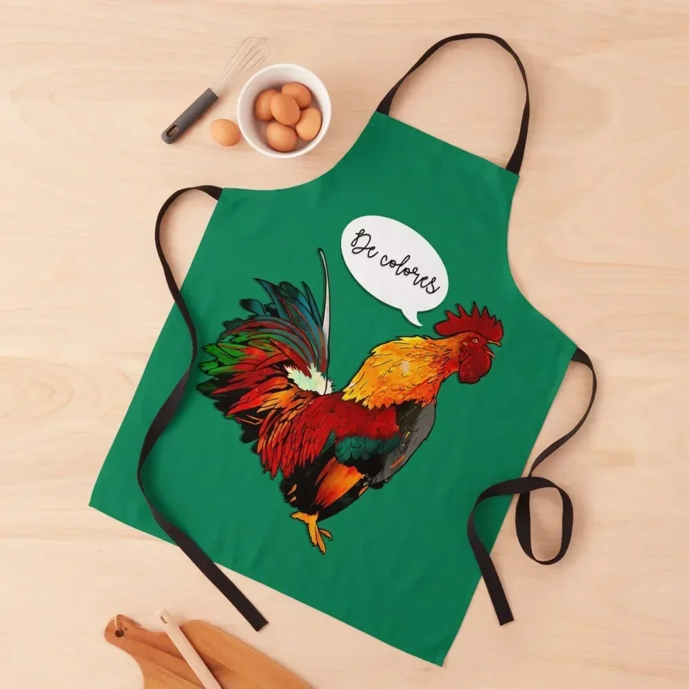 De Colores Stained Glass Rooster Apron Things For Kitchen Customizable Apron