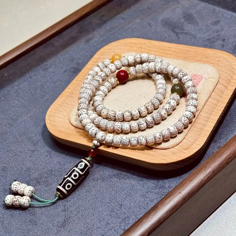 Hainan Star Moon Bodhi Bracelet 108 High-Density Aged Seeds Buddhist Prayer Beads Multi-Layered Accessories for Men and Women