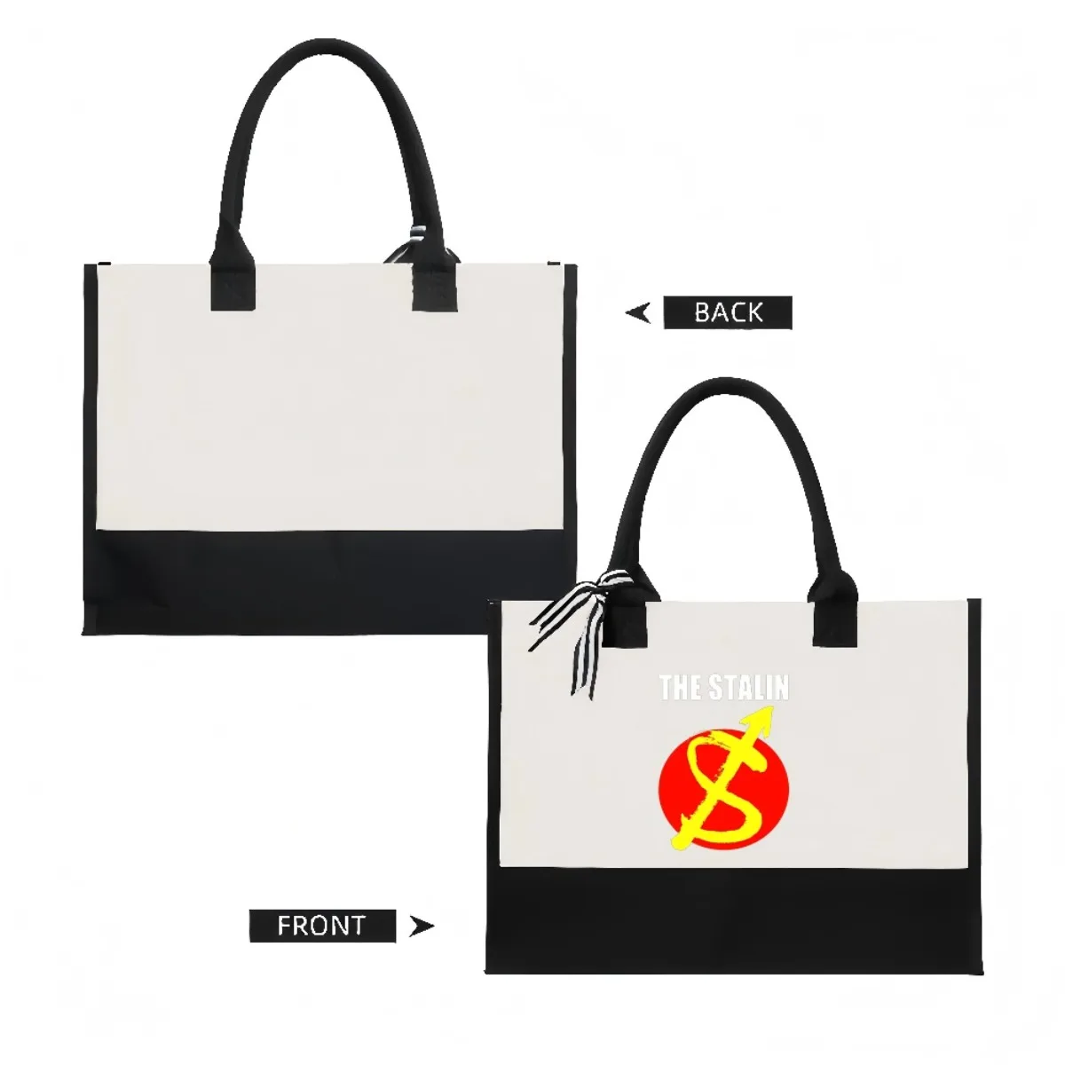 The Stn Stop Jap 2026 وصل حديثًا حقيبة حمل عصرية واسعة وقابلة لإعادة الاستخدام بنمط طباعة 2 نغمة كتف كبير شديد التحمل #2