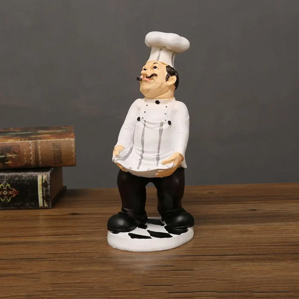 Handicraft Rustic Bakery Chef Resin Statue Simulated Model Farmhouse Cake Shop Decor Display Crafts Kitchen Chef Figurine