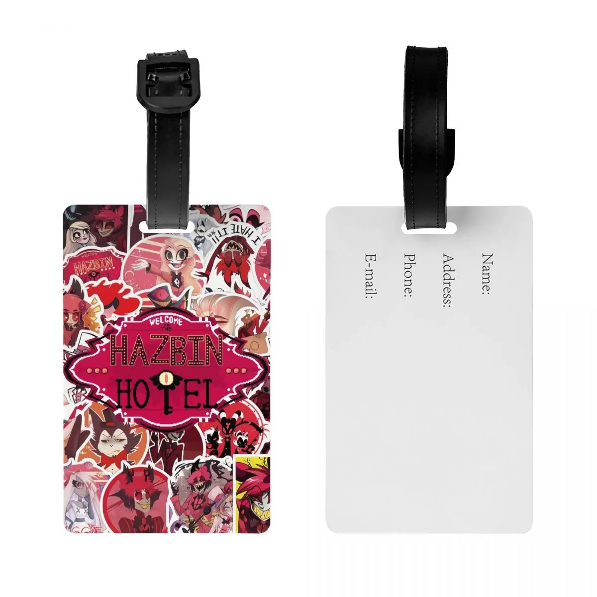 Custom Hazbin Hotels Logo Luggage Tag Custom Anime Comedy America Baggage Tags Privacy Cover Name ID Card