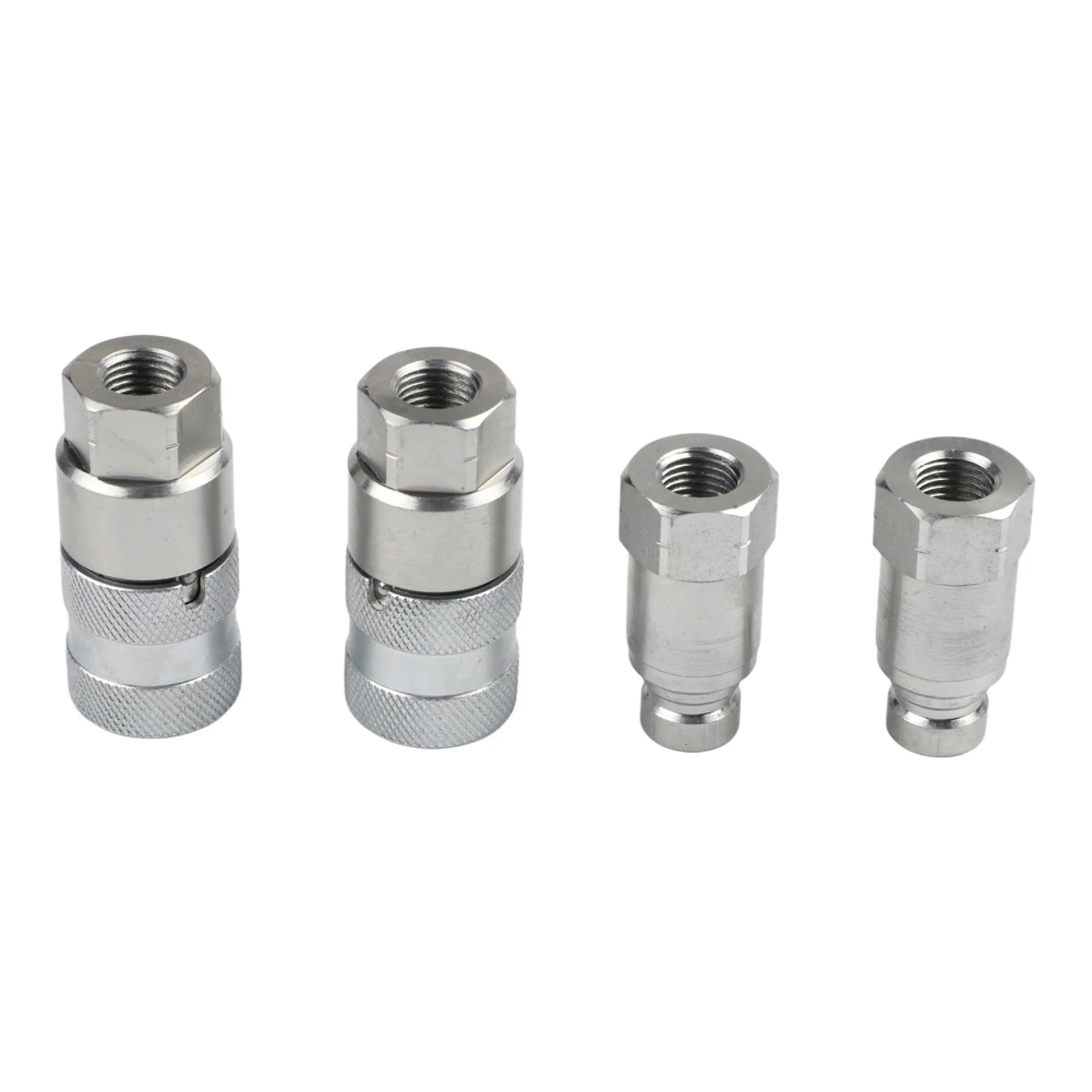 Hydraulic Quick Connect Couplers 2 Set Flat Face NPT with Cap Engineered for Low Pressure Drop and Minimal Flow Loss