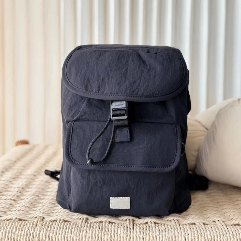 New Solid Color Drawstring Backpack Korean Style Versatile Outdoor Backpack Casual Lightweight Backpack For Women