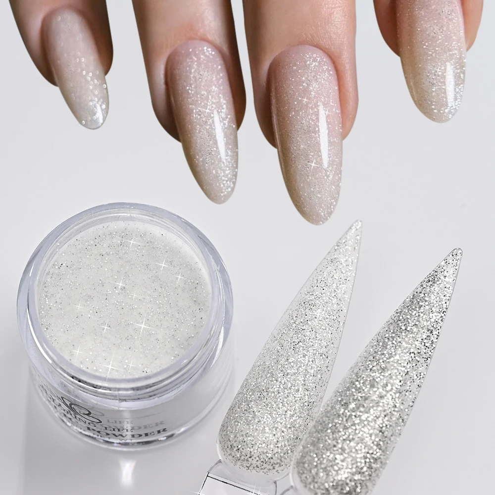 6개의 아크릴 파우더(화이트, 블랙, 실버, 그레이, 스파클) 올 시즌 디핑 파우더 스타터 키트 프렌치 네일 조각 매니큐어 살롱