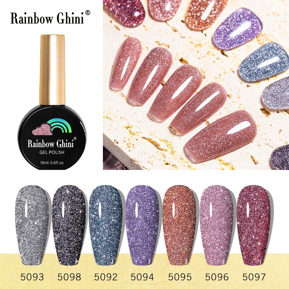 RG 15 ml 37 Farben TPO/Hem Free Crushed Glitter Nagellack Rosa Micro-Shimmer UV Gel Rot Langlebiges semi-permanentes Nagelgel