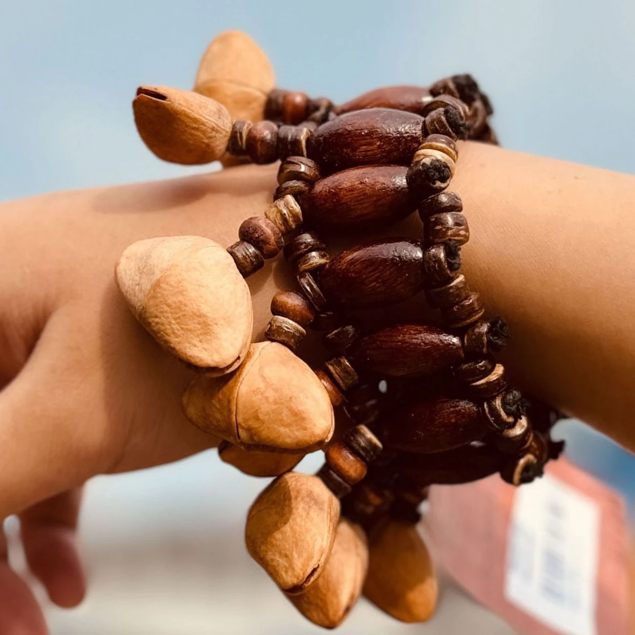 สร้อยข้อมือเปลือกผลไม้ธรรมชาติ กลองแอฟริกัน เครื่องดนตรีเคาะจังหวะ เครื่องดนตรีประกอบ เครื่องดนตรีเคาะจังหวะ เครื่องประดับ กระดิ่งมือ