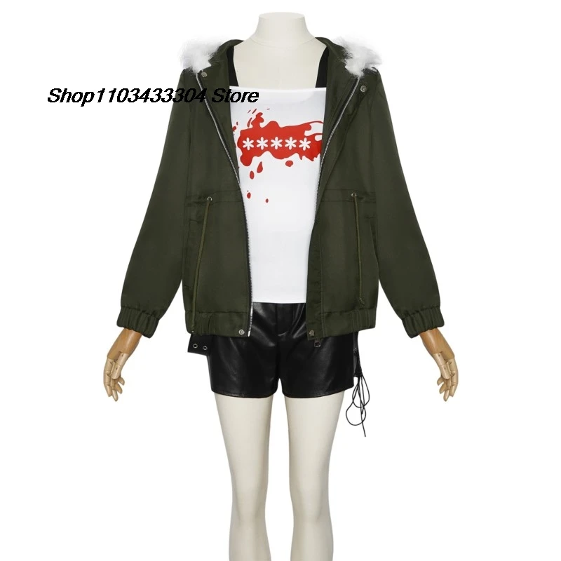 Futaba Sakura Cosplay Costume Wig Headphone Prop Glasses Halloween Game Persona 5 Uniform Casual Coat Jacket Shirt Customized