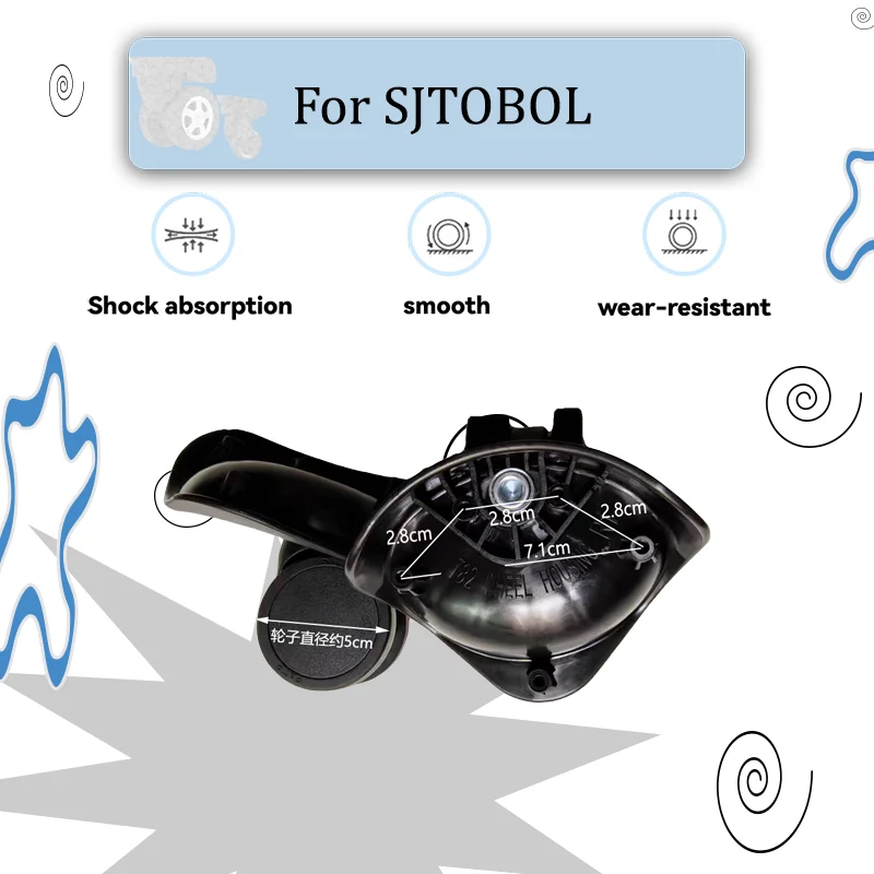 

For SJTOBOL T82 Model Universal Silent Wheel Replacement Easy to Install Wear-resistant Suitcase Wheel Accessory Push-Pull Smoot