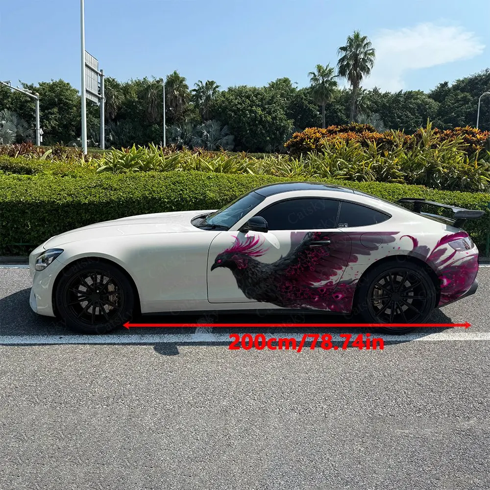 2pcs Starfire Night Raven Car Side Wraps, Self-Adhesive PVC Waterproof & Scratch-Resistant Stickers, Car Accessory Gift