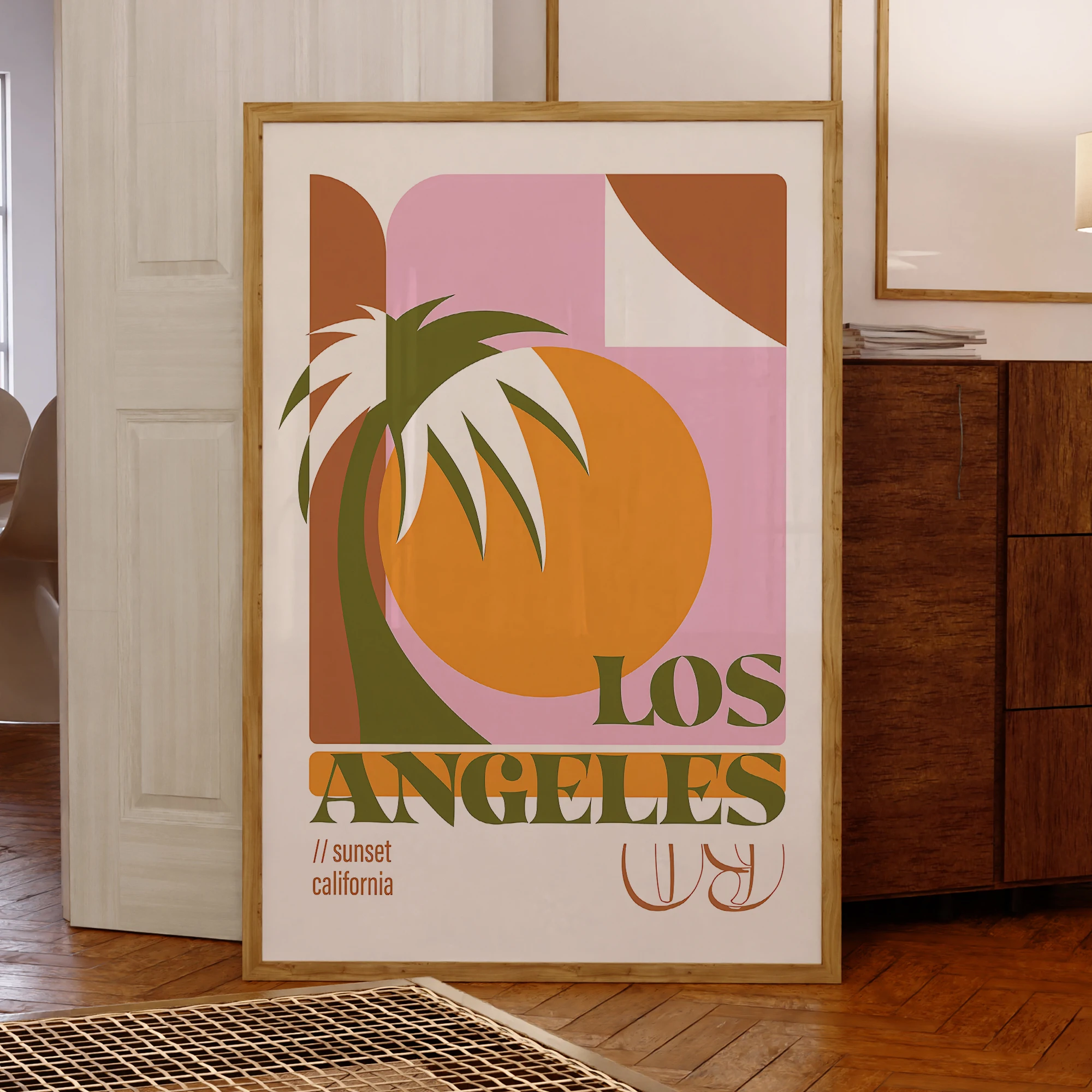 Modern Los Angeles California Sunset Palm Tree Wall Art Prints Canvas Painting Poster Picture For Living Room Home Decor