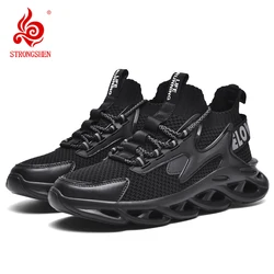 STRONGSHEN Scarpe da corsa da uomo Scarpe sportive estive traspiranti di alta qualità Scarpe da ginnastica casual da uomo Scarpe da jogging da esterno stile passeggio