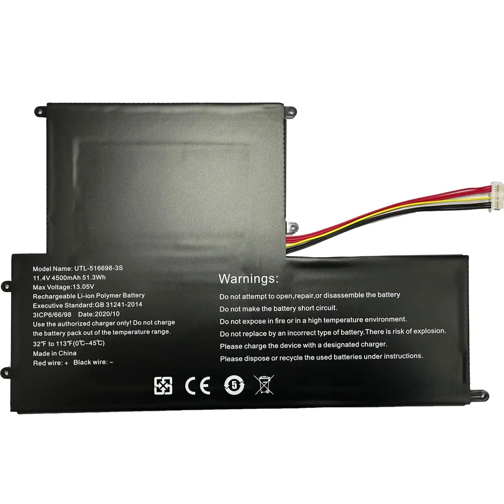 7XINbox UTL-516698-3S 13.05V 51.3Wh Laptop Battery For EVOO EVC156-2 EVC156-1BK EVC156-2BK ECV156-1 ECV15 40081335 485490P-3S1P