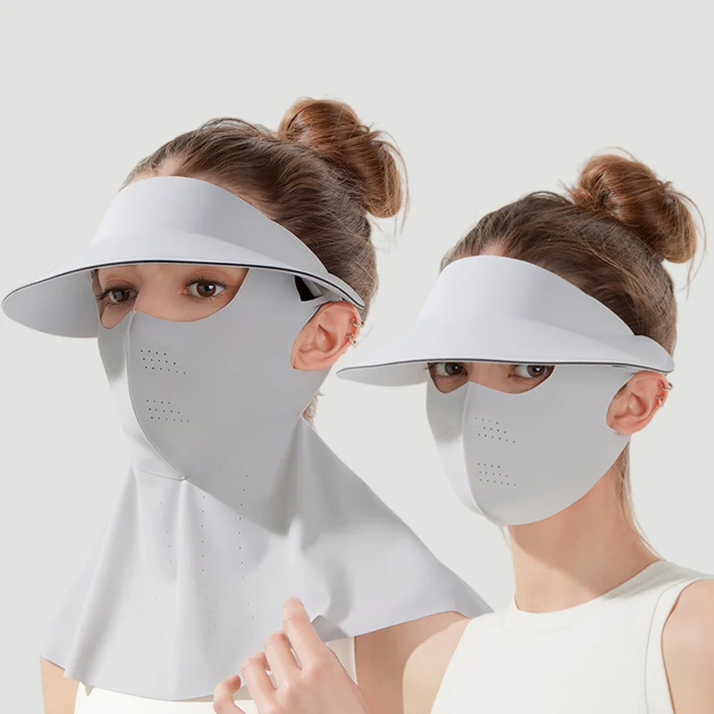 

Женские солнцезащитные маски для лица с дышащими отверстиями, легкие эластичные маски для всего лица для мужчин и женщин