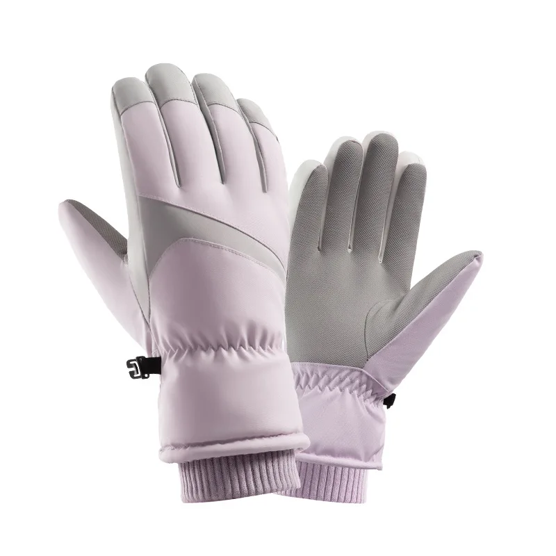 Guantes de esquí para mujer, pareja de invierno, algodón, cálido, terciopelo, acolchado, grueso, coche eléctrico, exterior, resistente al viento, impermeable, ciclismo masculino