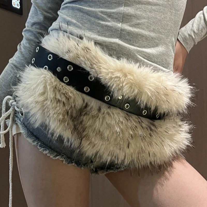 

Ремень из искусственного меха в стиле панк Y2k, винтажный ремень, субкультура, осень-зима, ретро, плюшевая цепочка на талию, имитация меха, уплотнение на талию, сексуальный пояс для горячих девушек