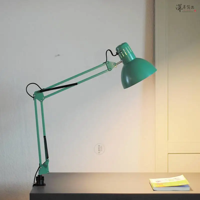 American Long Arm Folding Table Lamp Clippable Plug in Learning Dedicated Dormitory Desk Computer Eye Protection Reading Lamp