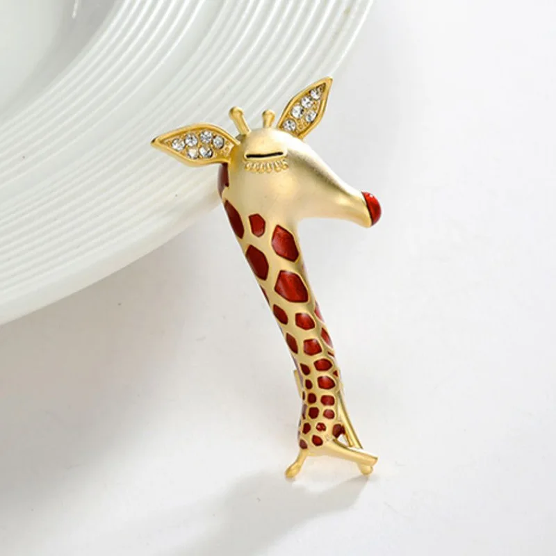 Enamel Giraffe Brooches For Women Unisex Animal Pin Small Cute Clothing Suit Coat Bag Accessories Party Daily Banquet Jewelry