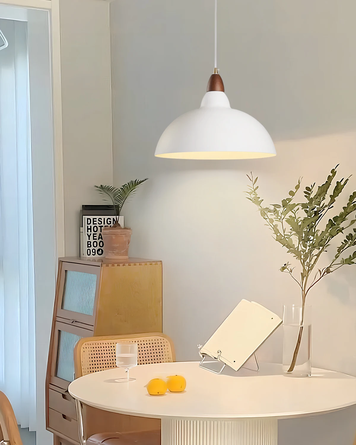 

Lujia Liangpin Wooden Handle Restaurant Chandelier Modern Simple French Cream Style Homestay Dining Room Dining Table Bar Chande