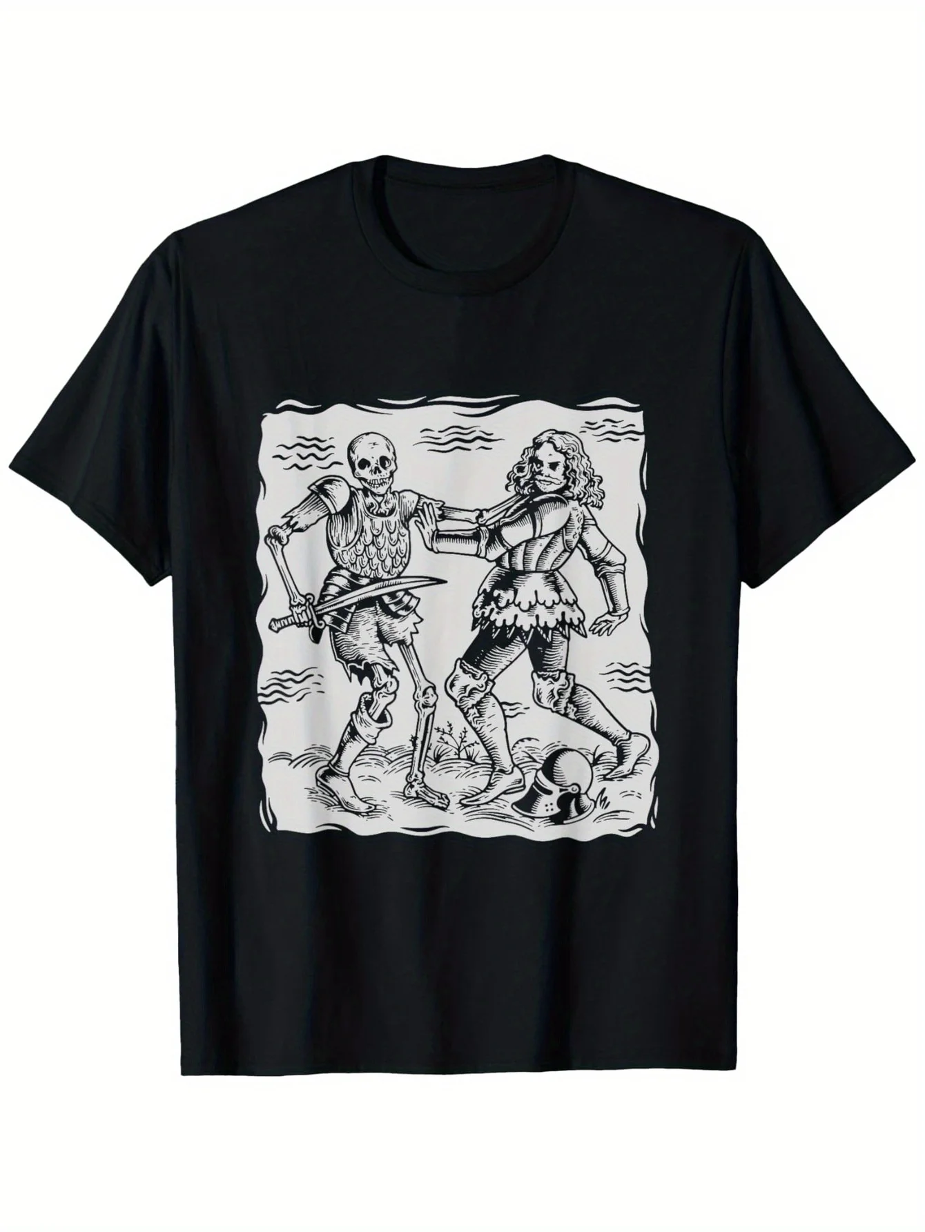 Men's HEMA Medieval Sword Fighting T-Shirt - Historical European Martial Arts Tee with HEMA Print, Soft Breathable Cotton for Re