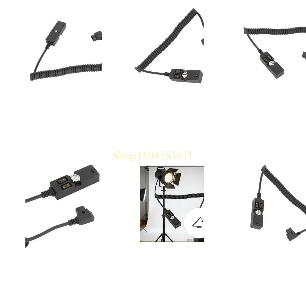 Best Seller V Lock D-tap Splitter Cable Charging 3 Piece Devices From Single Battery Black