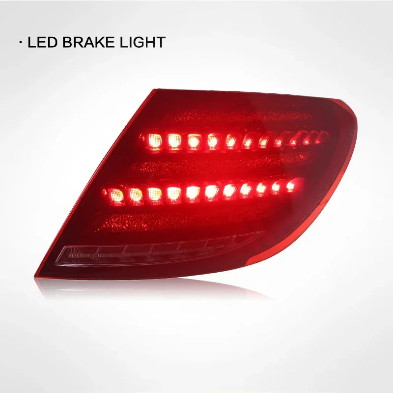 Sewiyolin سيارة DRL مصباح ليد خلفي الجمعيات لبنز W204 2007-2014 السيارات الضباب DRL الفرامل بدوره مصباح إشارة التوصيل والتشغيل