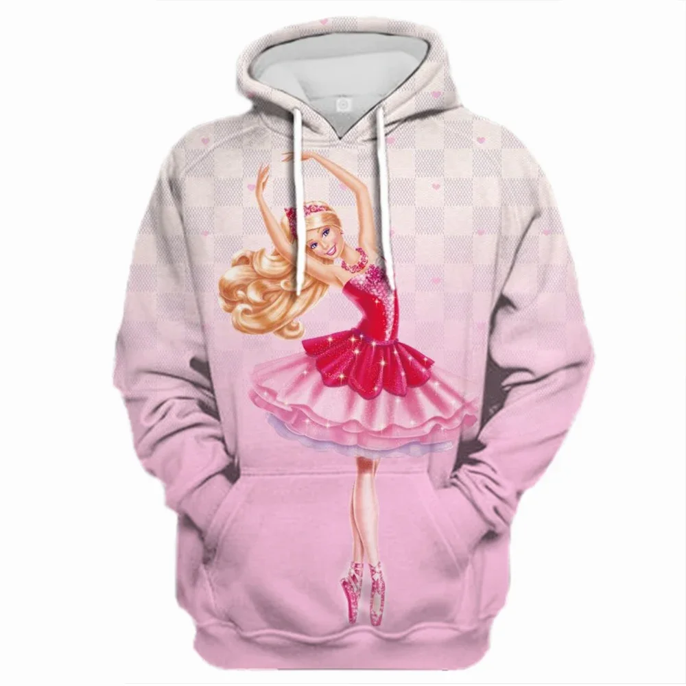 

New Barbie Princess Printed Hoodie Sweetheart Women's Cute Cartoon Loose Top Hoodie Couple Casual Versatile Fashion