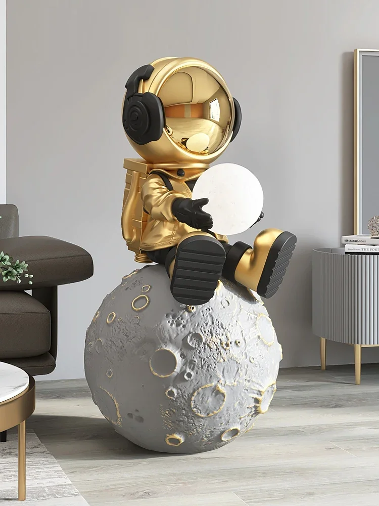 Home Decor 140CM Luminous Astronaut Statue Big Floor Decor Figurine Living Room Decorative Sculpture Ornaments Housewarming Gift