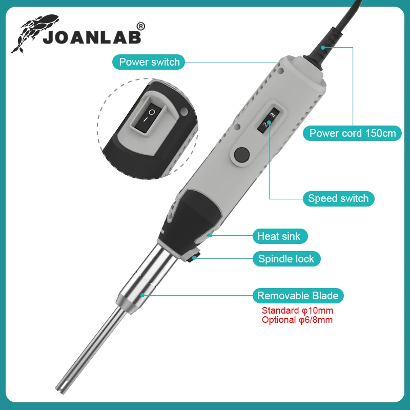 JOANLAB 220V Handheld High-speed Homogenizer Dispersion Emulsifier Laboratory Cell Tissue Crusher Mixer MHZ-01