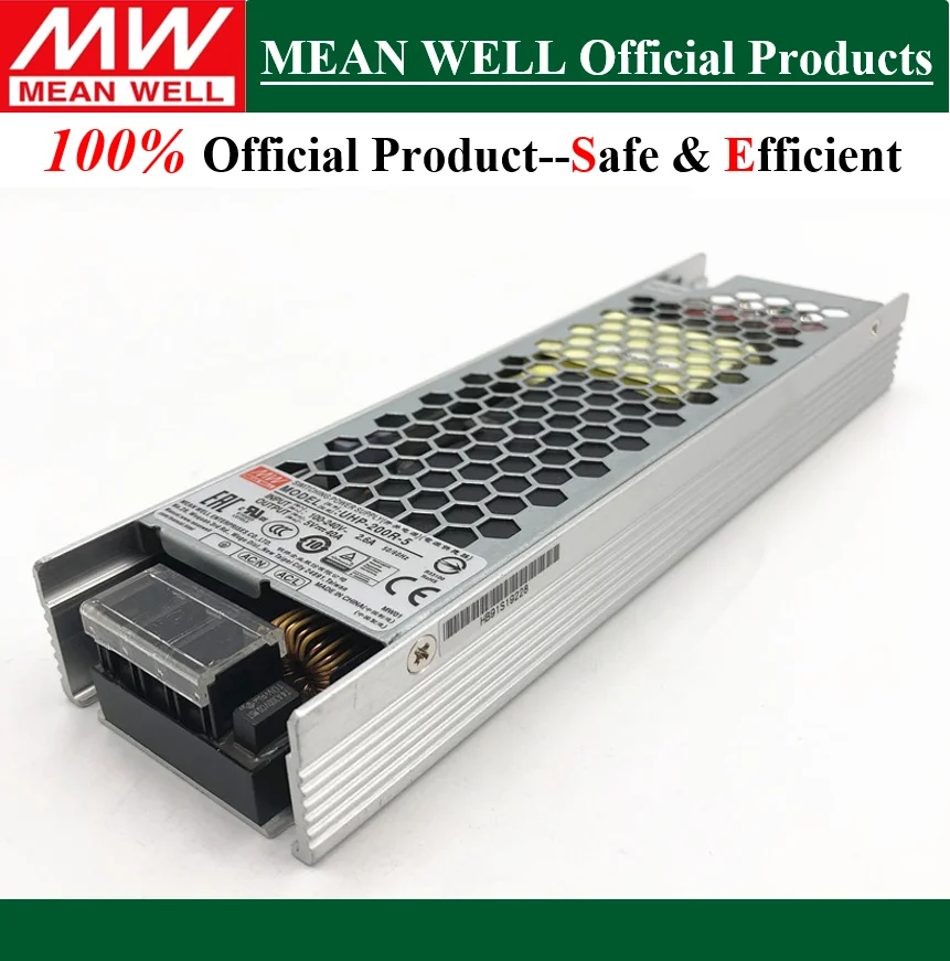 MEAN WELL 200W  Slim Type with PFC Switching Power Supply UHP-200- 3.3V  4.2V  5V  7.5V  12V  13.5V  15V 24V 27V 48V