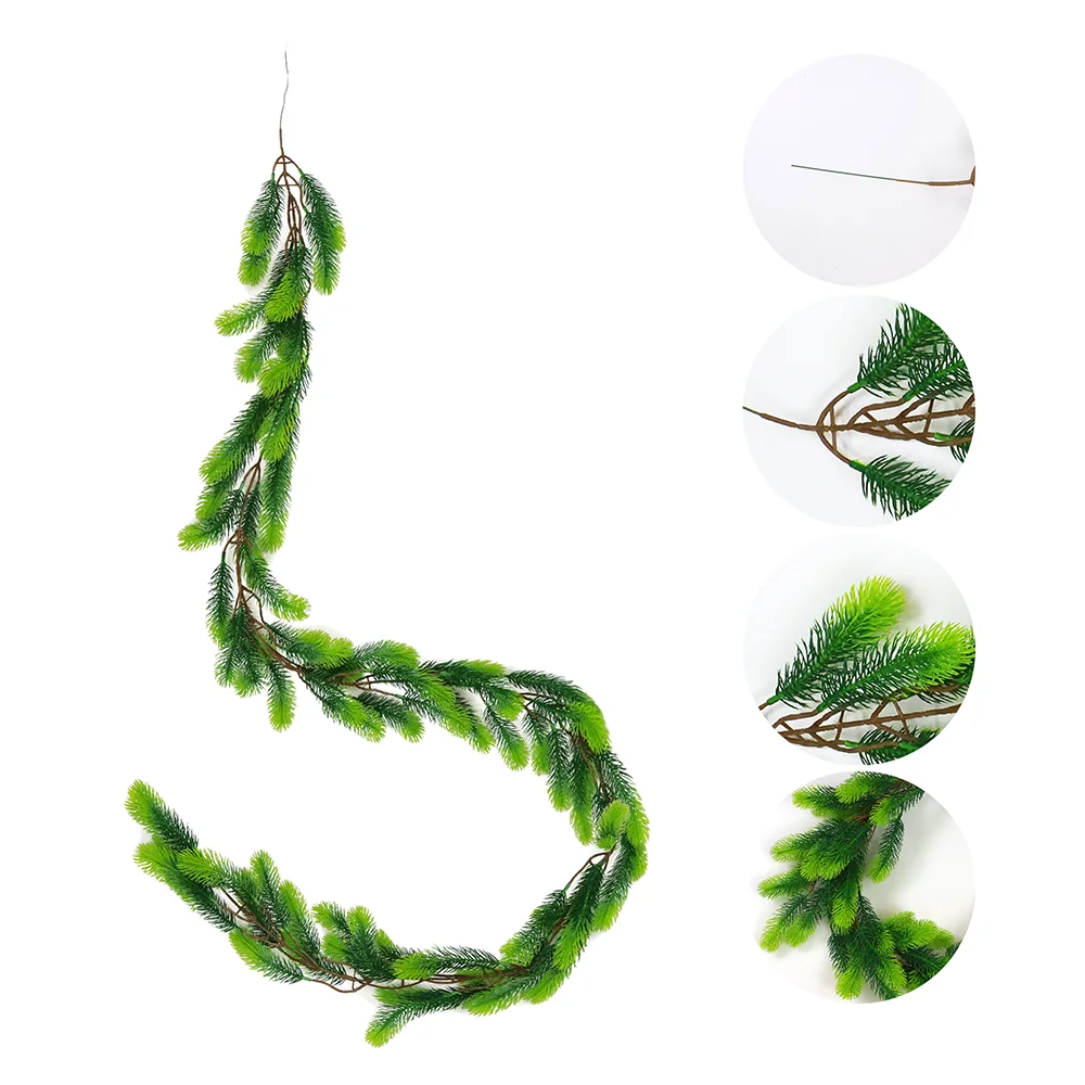 

2M Artificial Pine Garland Home Deco Real Touch Faux Greenery Garland Seasonal Imitation Plant Winter Pine Garland
