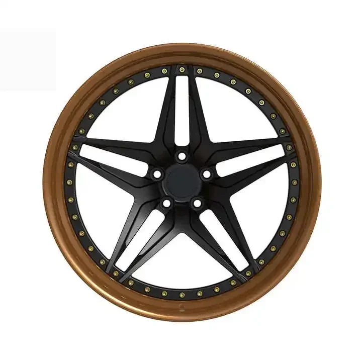 luxury cars new design 2-piece forged wheel rims 5x120 5x112 5x1143 21 inch 5 spokes rims forged wheels Passenger Cars