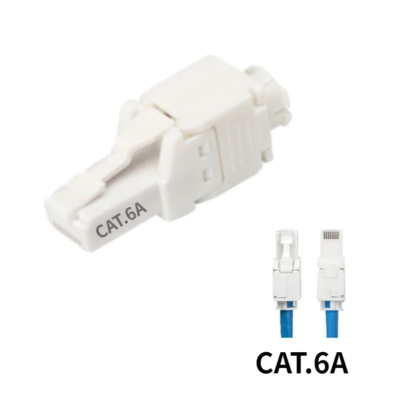 RJ45 CAT.6A kepala kristal kabel jaringan 8P8C tanpa sentuh dengan lampu LED