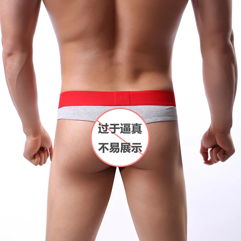 Men's Sexy Brief Youth Low-rise U Convex Pouch Underwear Cotton Breathable Comfortable Sweat Absorption Student Sports Underpant