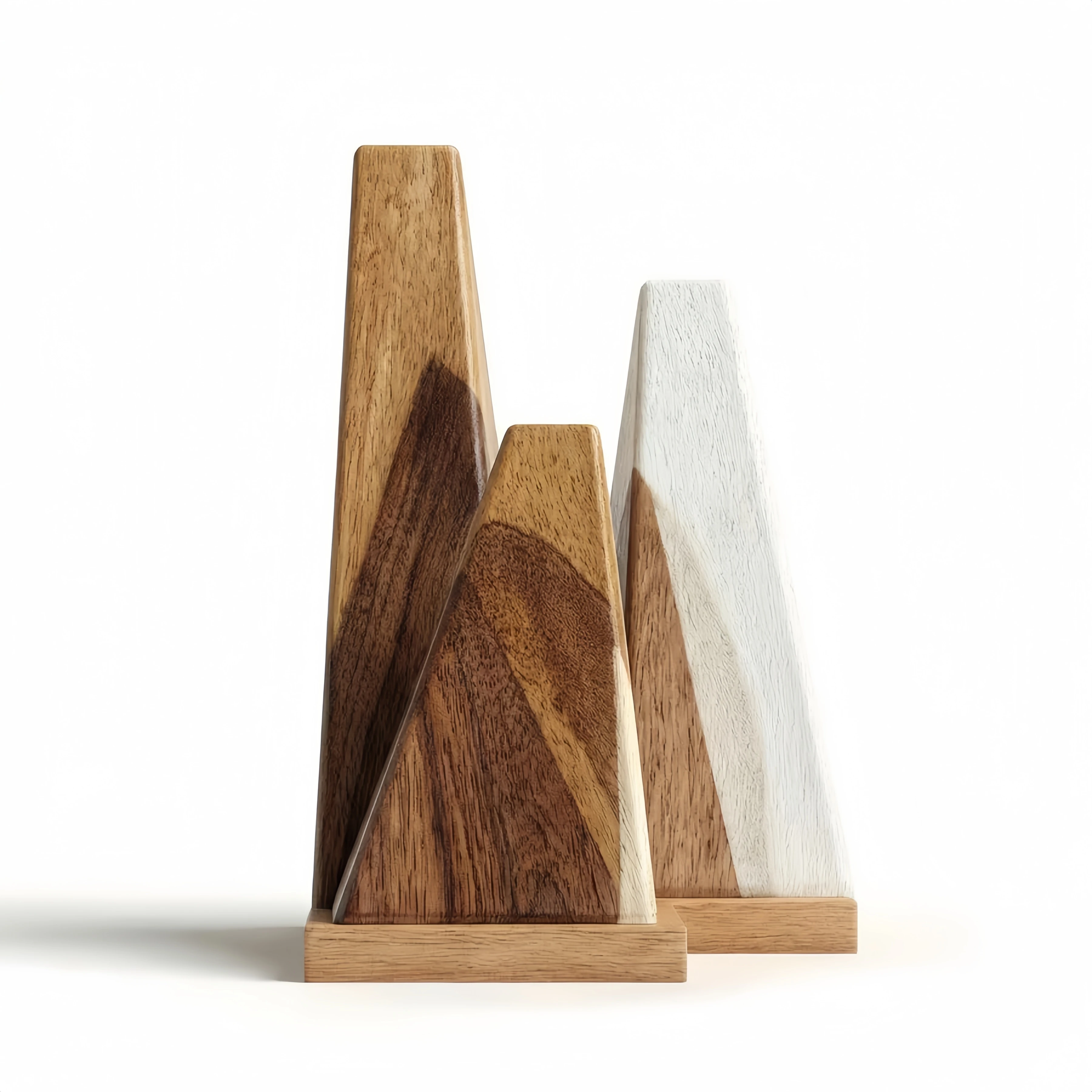 Color Block Wooden Mountain Sculptures Mountain Geometric Nature-Themed Decor Gift For Bedroom Living Room