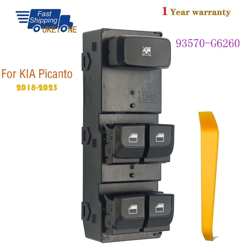 

93570-G6260 For KIA Picanto 2018 2019 2020 2021 2022 2023 Front Left Electric Power Lifter Window Switch Button Car Accessories