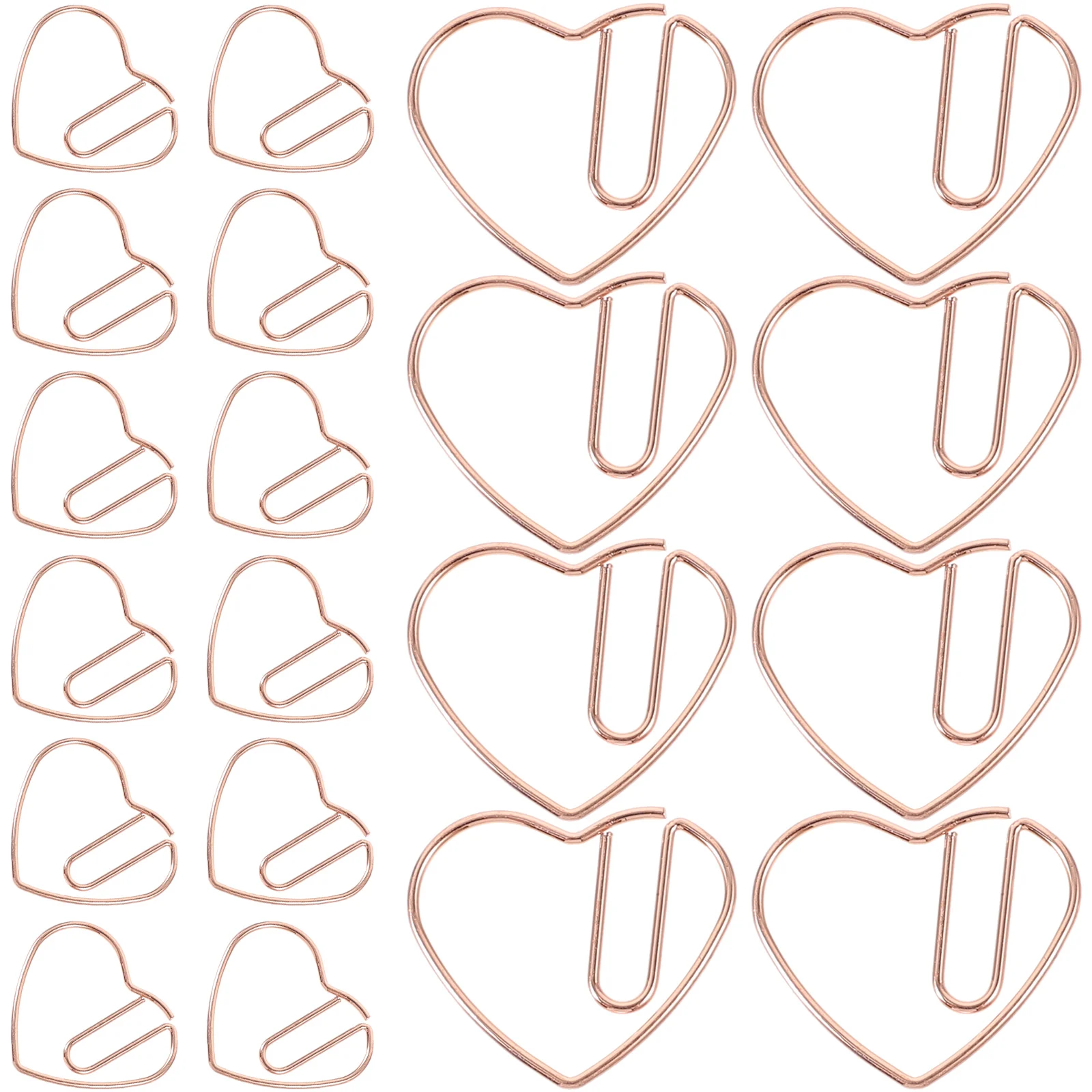 

50 Pcs Love Heart Paper Clip Cute Stationery Clips Scrapbook Scrapbooking Mini Bookmark Folder