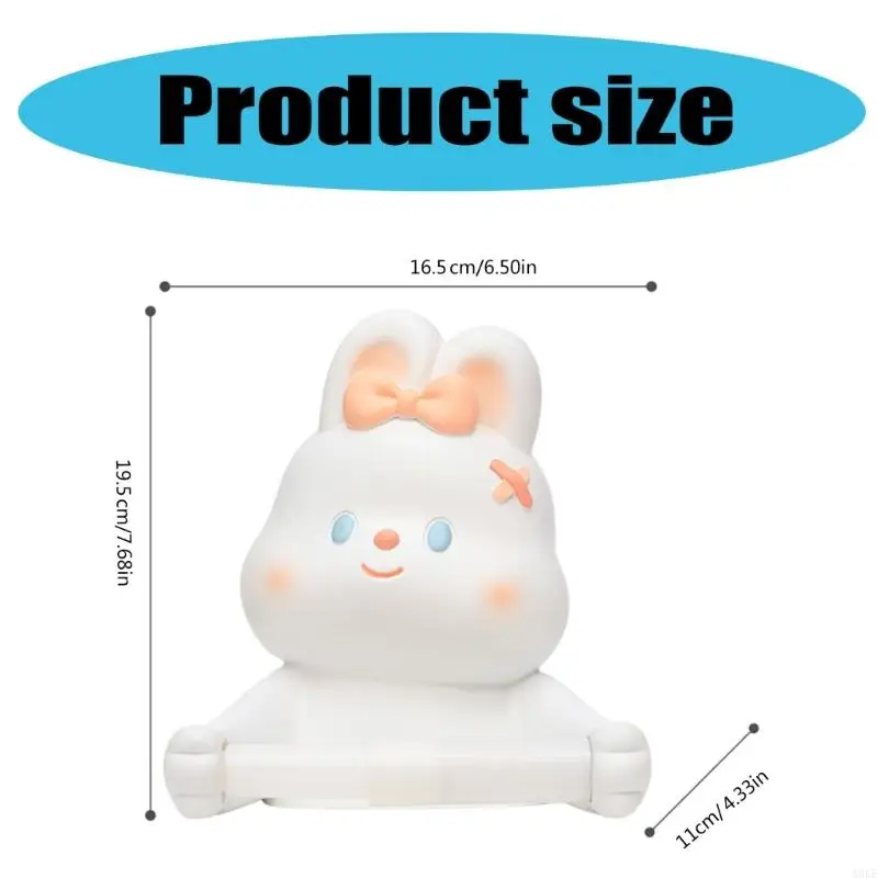 A0KF Bathroom Tissue Roll Holder Storage Rack Lovely Rabbit Toilet Paper Holder Wall Mounted Tissue Rack Toilet Roll Holder