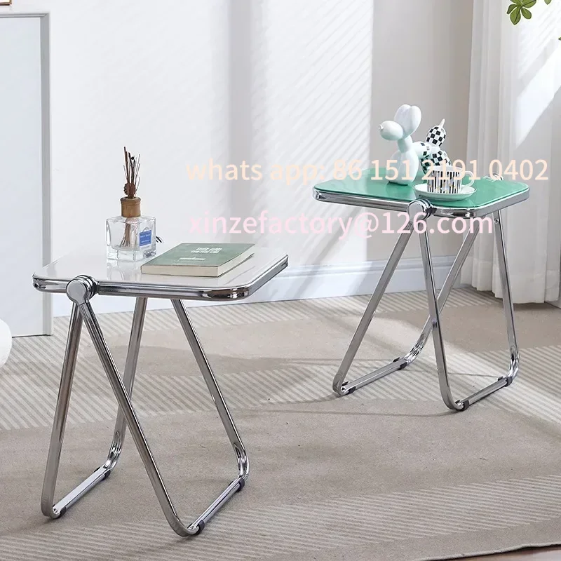 Customizable Popular folding side table - transparent coffee table for living room sofa corner and balcony acrylic coffee table